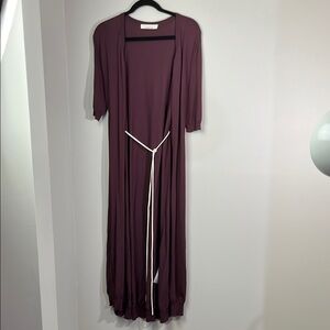 Liviana Conti long burgundy cardigan